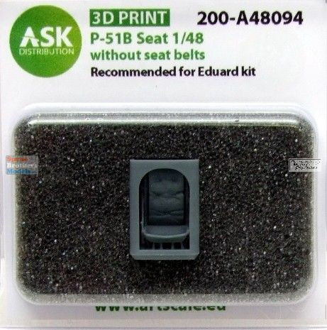 ASKA48094 1:48 ASK/Art Scale P-51B Mustang Seat without Seatbelts (EDU kit)