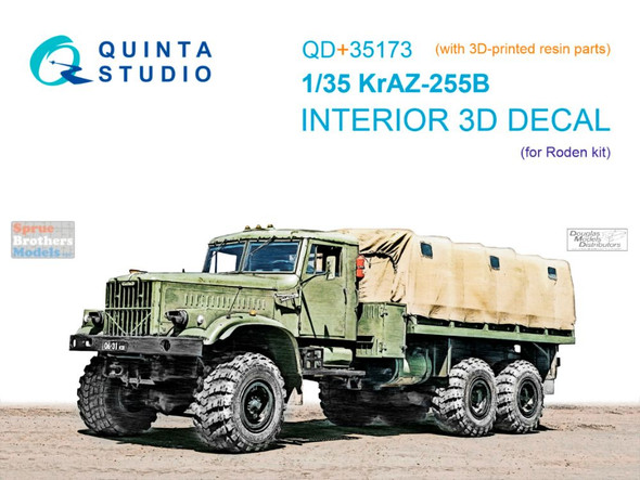 QTSQD35173R 1:35 Quinta Studio 3D Decal - KrAZ-255B Truck + Resin (ROD kit)
