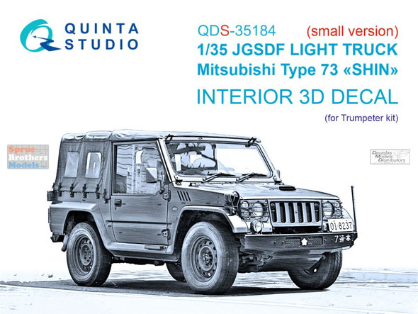 QTSQDS35184 1:35 Quinta Studio 3D Decal - JGSDF Mitsubishi Type 73 Light Truck (TRP kit) Small Version