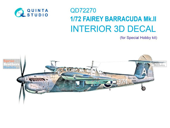 QTSQD72270 1:72 Quinta Studio 3D Decal - Barracuda Mk.II (SPH kit)
