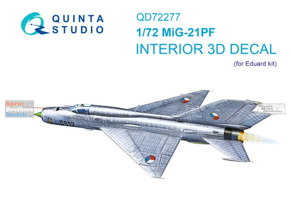 QTSQD72277 1:72 Quinta Studio 3D Decal - MiG-21PF Fishbed (EDU kit)