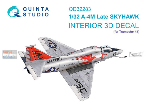 QTSQD32283 1:32 Quinta Studio 3D Decal - A-4M Skyhawk Late (TRP kit)