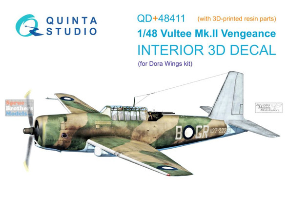 QTSQD48411R 1:48 Quinta Studio 3D Decal - Vultee Mk.II Vengeance + Resin Parts (DRW kit)