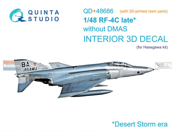 QTSQD48686R 1:48 Quinta Studio 3D Decal - RF-4C Phantom II Late without DMAS (HAS kit)