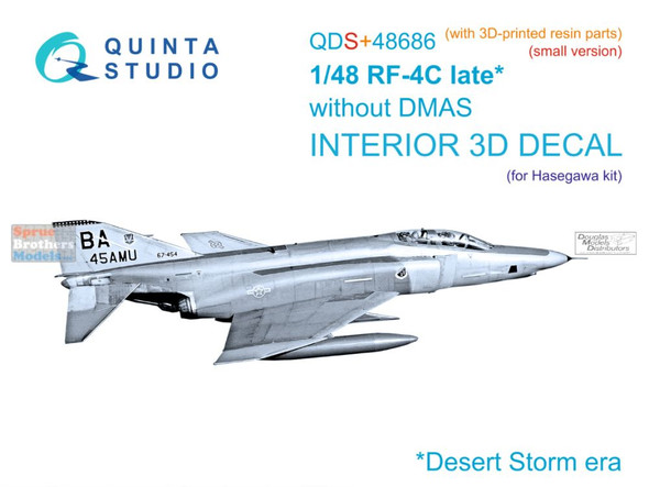 QTSQDS48686R 1:48 Quinta Studio 3D Decal - RF-4C Phantom II Late without DMAS (HAS kit) Small Version