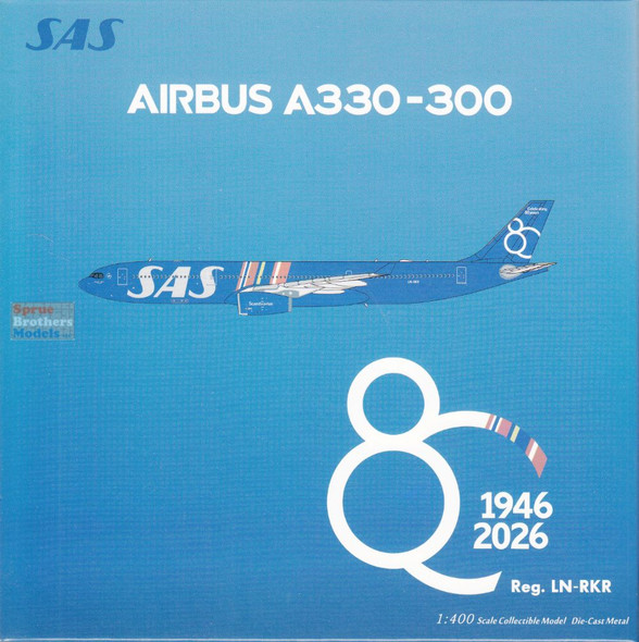 NGM62088 1:400 NG Model SAS Scandanavian Airlines Airbus A330-300 Reg #LN-RKR '80 Years' (pre-painted/pre-built)