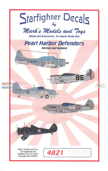 SFD48021 1:48 Starfighter Decals - Pearl Harbor Defenders (P-26 P-36 P-40 F4F-3 SBD-2)