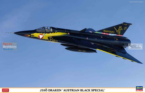 HAS07565 1:48 Hasegawa J35O Draken 'Austrian Black Special'