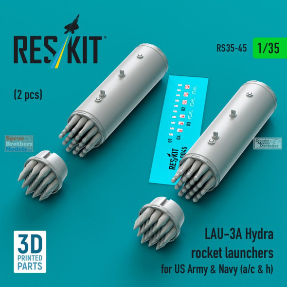 RESRS350045 1:35 ResKit LAU-3A Hydra Rocket Launcher Set