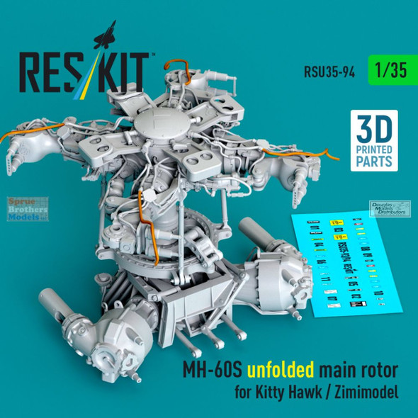 RESRSU350094U 1:35 ResKit MH-60S Knight Hawk Unfolded Main Rotor (ZIM kit)
