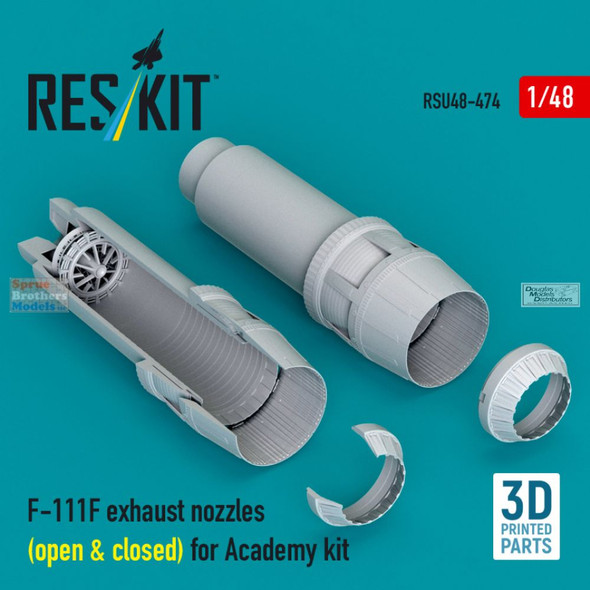 RESRSU480474U 1:48 ResKit F-111F Aardvark Exhaust Nozzle Set (ACA kit)