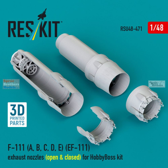 RESRSU480471U 1:48 ResKit F-111A F-111B F-111C F-111D F-111E Aardvark EF-111 Raven Exhaust Nozzle Set (HBS kit)