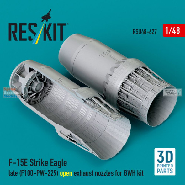 RESRSU480627U 1:48 ResKit F-15E Strike Eagle Open Late Exhaust Nozzle Set F100-PW-229 (GWH kit)