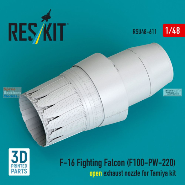 RESRSU480611U 1:48 ResKit F-16 Falcon Open F100-PW-220 Exhaust Nozzle (TAM kit)