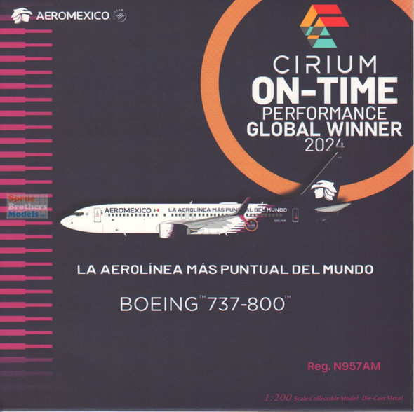 NGM08067 1:200 NG Model Aeromexico B737-800 Reg #N957AM (pre-painted/pre-built)