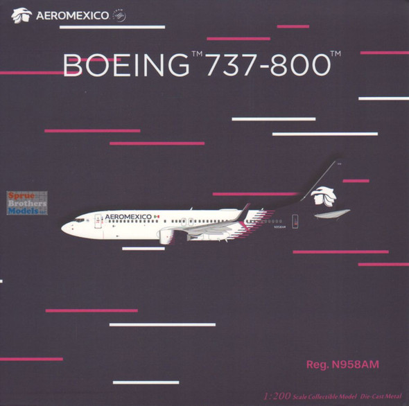 NGM08077 1:200 NG Model Aeromexico B737-800 Reg #N958AM (pre-painted/pre-built)