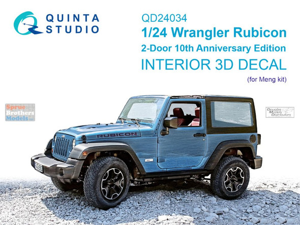 QTSQD24034 1:24 Quinta Studio 3D Decal  -  Wrangler Rubicon 2-Door 10th Anniversary Edition (MNG kit)