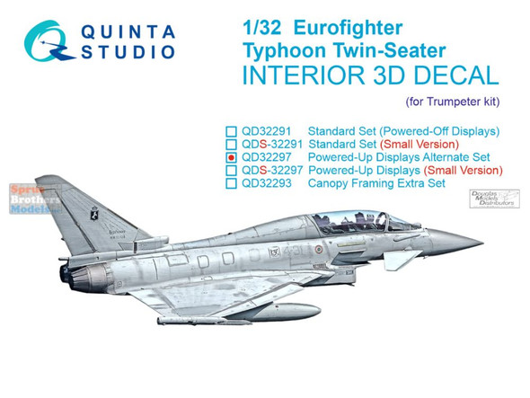 QTSQD32297 1:32 Quinta Studio 3D Decal - EF-2000B EF-2000T Eurofighter Typhoon with Powered Up Displays (TRP kit)