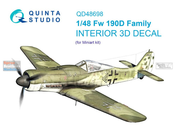 QTSQD48698 1:48 Quinta Studio 3D Decal - Fw190D Family (MIA kit)