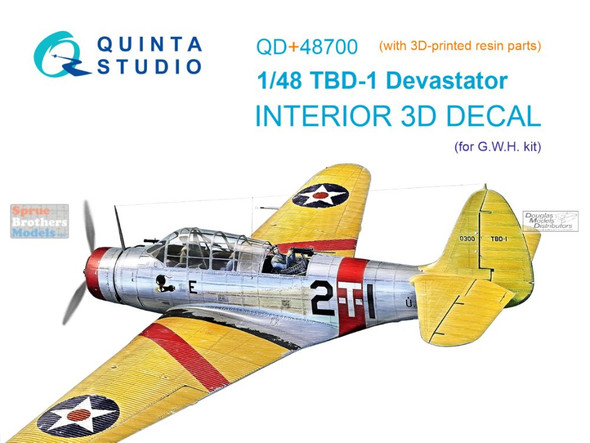 QTSQD48700R 1:48 Quinta Studio 3D Decal - TBD-1 Devastator (GWH kit)