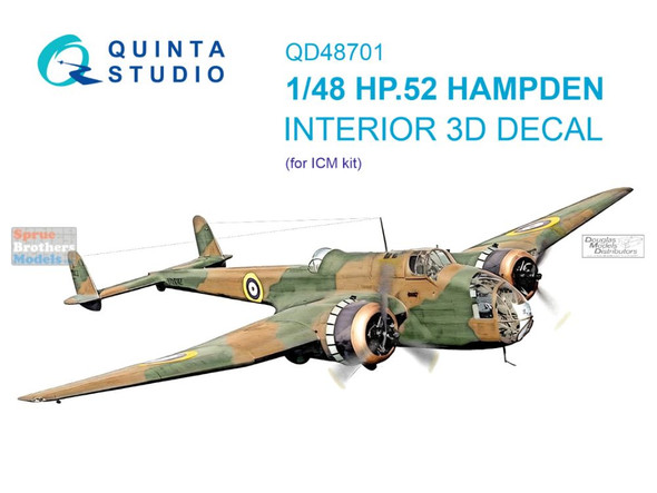 QTSQD48701 1:48 Quinta Studio 3D Decal - HP.52 Hampden (ICM kit)