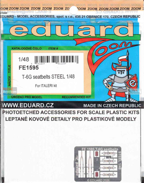 EDUFE1595 1:48 Eduard Color PE - T-6G Texan Seatbelts (ITA kit)