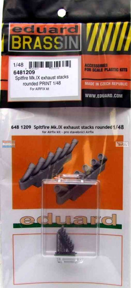 EDU6481209 1:48 Eduard Brassin - Spitfire Mk.IX Exhaust Stacks Rounded (AFX kit)
