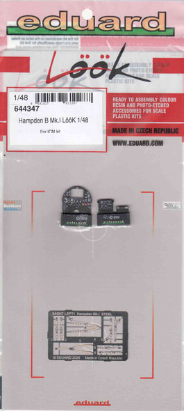 EDU644347 1:48 Eduard Look - Hampden B Mk.I (ICM kit)