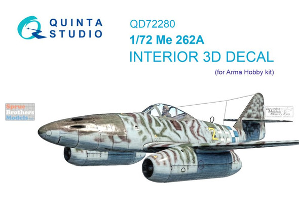 QTSQD72280 1:72 Quinta Studio 3D Decal - Me262A (ARM kit)