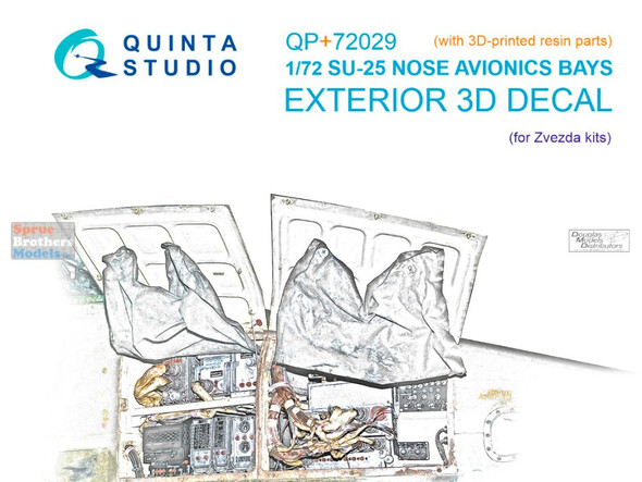 QTSQP72029R 1:72 Quinta Studio - Su-25 Frogfoot Nose Avionics Bays (ZVE kit)