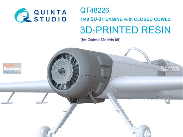 QTSQT48226 1:48 Quinta Studio Su-31 Engine with Closed Cowls (QTS kit)
