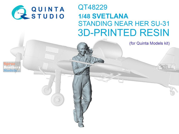 QTSQT48229 1:48 Quinta Studio Svetlana Figure Standing Near Her Su-31 (QTS kit)