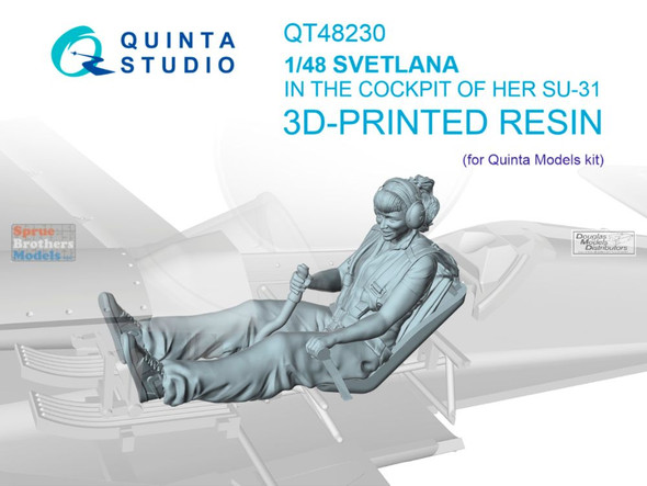 QTSQT48230 1:48 Quinta Studio Svetlana Figure Sitting in Su-31 Cockpit (QTS kit)