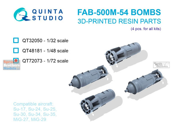 QTSQT72073 1:72 Quinta Studio FAB-500M-54 Bomb Set