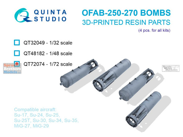 QTSQT72074 1:72 Quinta Studio OFAB-250-270 Bomb Set