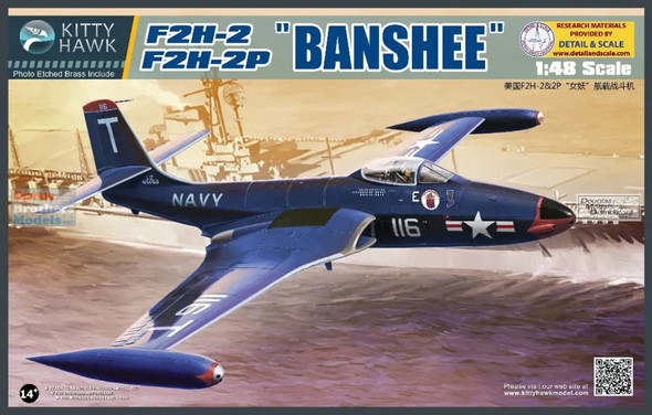 ONEZIMKH80131 1:48 Zimi Model Kitty Hawk F2H-2 F2H-2P Banshee (BOX DAMAGE)