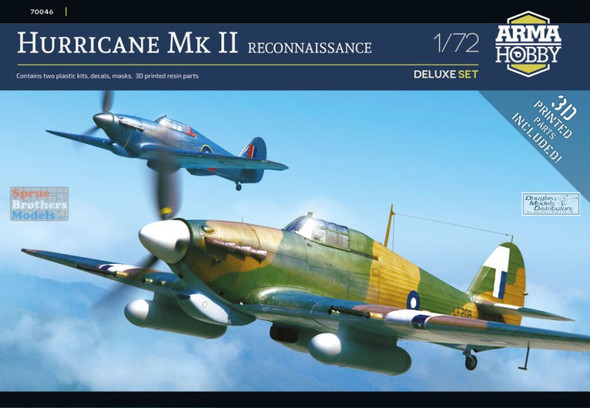 ARM70046 1:72 Arma Hobby Hurricane Mk.II Reconnaissance [Deluxe Set/2 kits]