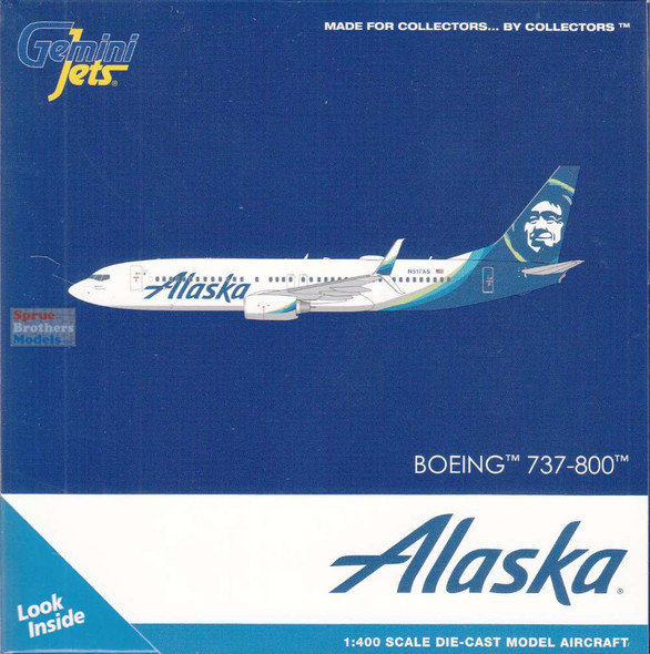 GEMGJ2418 1:400 Gemini Jets Alaska Airlines B737-800 Reg #N517AS (pre-painted/pre-built)
