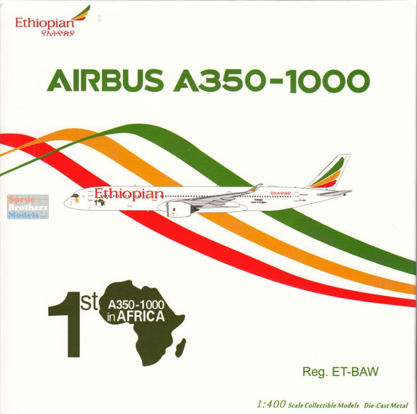 NGM57036 1:400 NG Model Ethiopian Airlines Airbus A350-1000 Reg #ET-BAW '1st A350-1000 in Africa' (pre-painted/pre-built)