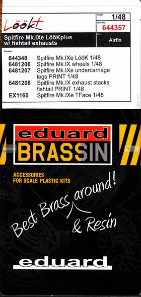EDU644357 1:48 Eduard LookPlus - Spitfire Mk.IXe with Fishtail Exhausts Detail Set (AFX kit)
