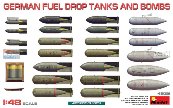 MIA49021 1:48 Miniart German Fuel Tanks and Bombs