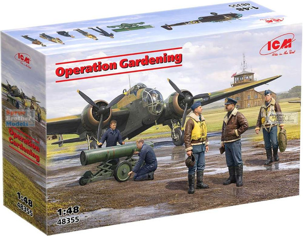 ICM48355 1:48 ICM 'Operation Gardening' (HP.52 Hampden + 5 Figures + Mine)