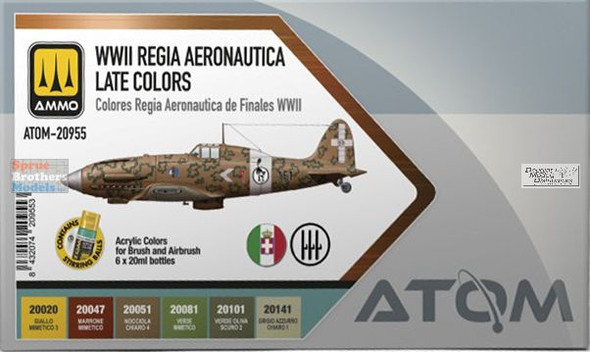 AMMAT20955 AMMO by Mig ATOM Paint Set - WW2 Late Regia Aeronautica Colors
