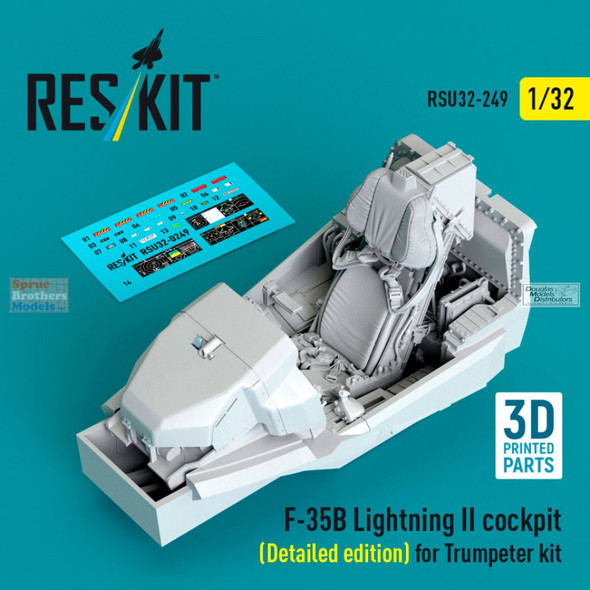 RESRSU320249U 1:32 ResKit F-35B Lightning II Cockpit Set Detailed Edition (TRP kit)