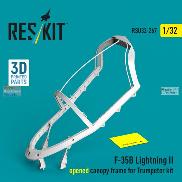 RESRSU320267U 1:32 ResKit F-35B Lightning II Opened Canopy Framing (TRP kit)