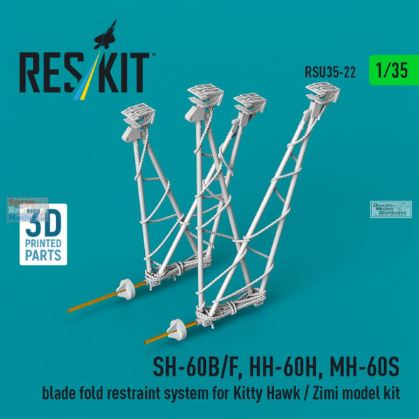 RESRSU350022U 1:35 ResKit SH-60B SH-60F HH-60H MH-60S Blade Fold Restraint System (ZIM/KTH kit)