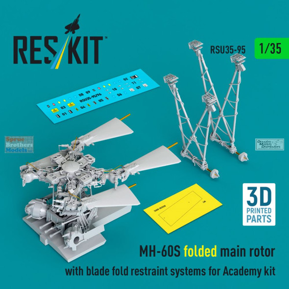 RESRSU350095U 1:35 ResKit MH-60S Seahawk Folded Main Rotor with Blade Restraint System (ACA kit)