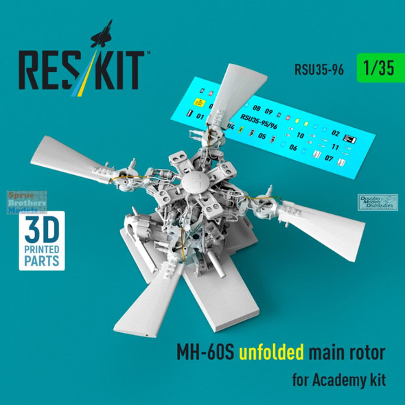 RESRSU350096U 1:35 ResKit MH-60S Seahawk Unfolded Main Rotor (ACA kit)