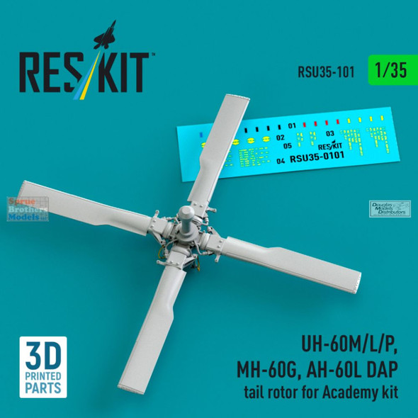 RESRSU350101U 1:35 ResKit UH-60M UH-60L UH-60P MH-60G AH-60L DAP Tail Rotor (ACA kit)