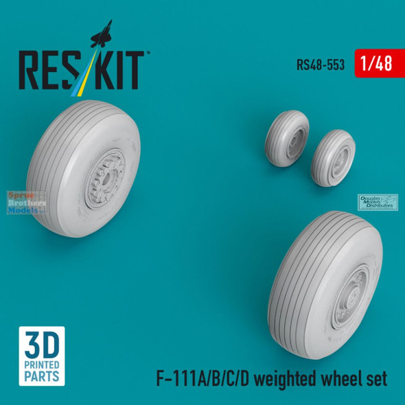 RESRS480553 1:48 ResKit F-111A F-111B F-111C F-111D Aardvark Weighted Wheels Set